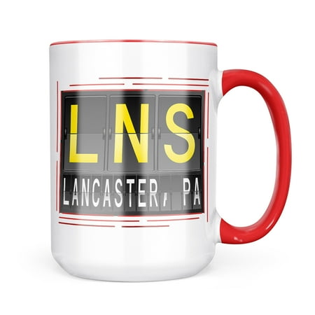 

Neonblond LNS Airport Code for Lancaster PA Mug gift for Coffee Tea lovers