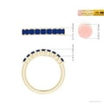 thumbnail image 5 of ANGARA Natural Square 1.08 ct Blue Sapphire Semi Eternity Wedding Ring in 14K Yellow Gold for Women (Size-2.6mm) | September Birthstone, Anniversary, Jewelry Gift for Women | Natural Sapphire Ring, 5 of 9