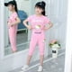 thumbnail image 3 of Hello Kitty-Camiseta de manga corta de algodón para niña, traje con pantalones cortos, Top de dibujos animados bonitos y pantalones cortos deportivos, conjunto de dos piezas, 3 of 4