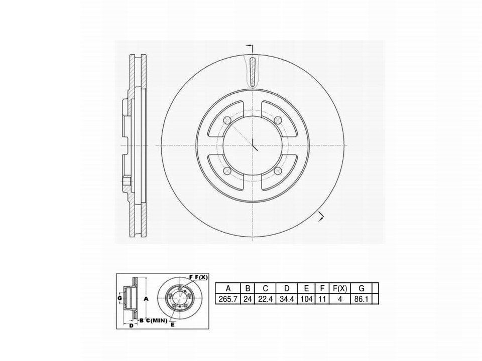 Winstop Brake Rotor, Front WS233855, Mitsubishi Cordia 1988-1986