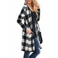 thumbnail image 3 of LACOZY Womens Open Front Cardigan Buffalo Plaid Shirt Large Size Red, 3 of 5
