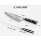 thumbnail image 4 of Cuchillo de chef ASETY Damascus VG10 de acero, 20 cm, afilado, 4 of 6