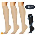 thumbnail image 1 of (3 Pairs) S-XXL Compression Socks Knee High 20-30mmHg Graduated Mens Womens, 1 of 5