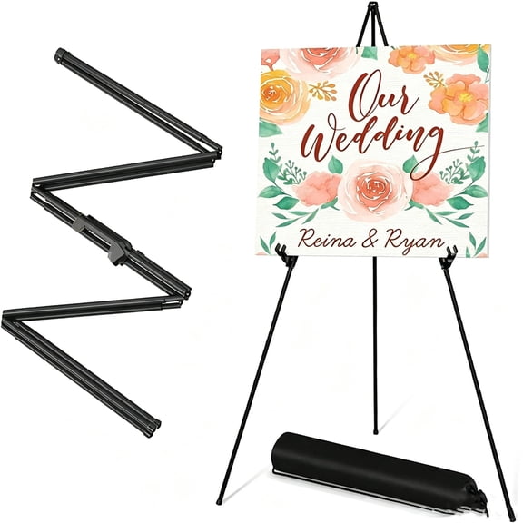 Adjustable Art Easel, Collapsible Metal Folding Tripod ,For Wedding Welcome Sign,Painting,Office Whiteboard and Art Display