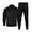 Black, variant on Men's Full Zip Track Suit Set Long Sleeve Jacket and Drawstring Pants Athletic Jogging Sportswear Outfit