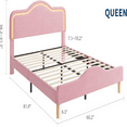 thumbnail image 2 of Twin/Full/Queen Size Velvet Princess LED Bed Frame - Adjustable Headboard & Footboard, Wooden Slats Support, No Box Spring Needed, 2 of 8
