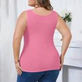 thumbnail image 4 of TEAJOPSUU Plus Size Tank Tops for Women Sleeveless Scoop Neck Cami Shirts Slim Fitted Daily Solid Basic Tank Blouses Hot Pink, 4 of 6