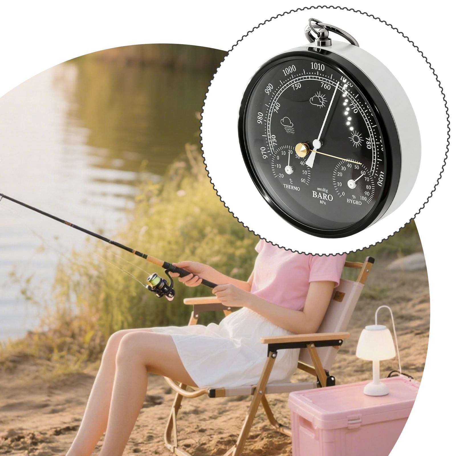 WLPZXP Barometer Thermometer Hygrometer Weather Station for Home Office Living Room Black