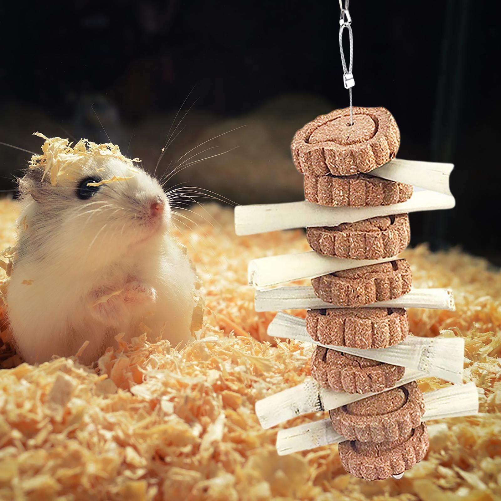 EHJRE 2 Count Bunny Hamster Rabbit Chew Sticks Toy Teeth Grinding Hanging Treat
