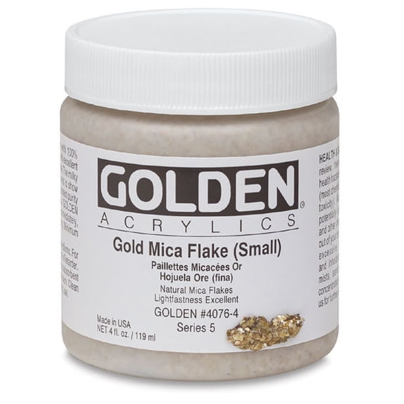 Golden Special Iridescent Acrylics - Gold Mica Flake (Small), 4 oz