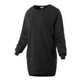 thumbnail image 2 of A2Y Women's Oversized Crew Neck Loose Fit Longline Front Slits Pockets Sweatshirts Black 1XL, 2 of 5