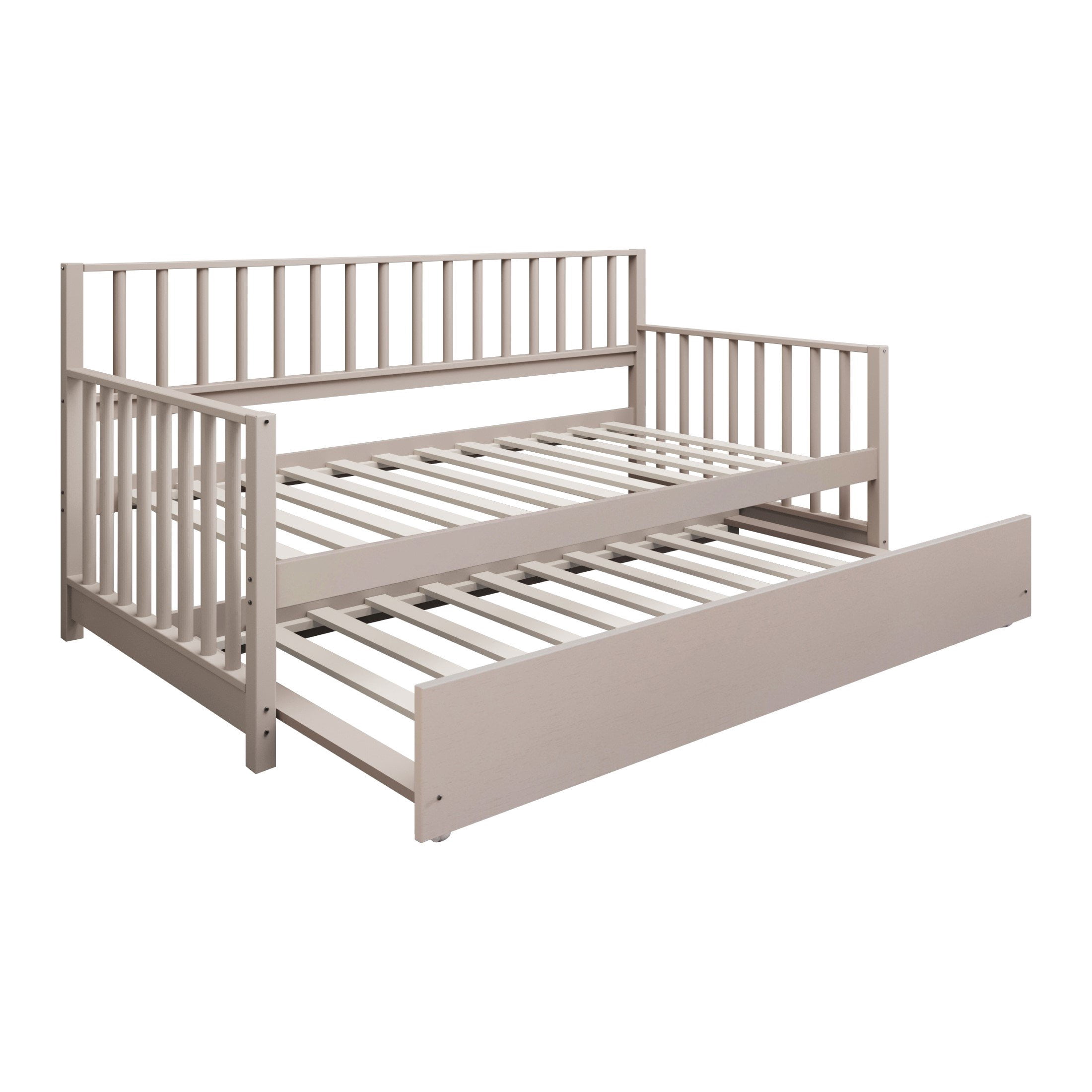 CASTLE PLACE Solid and Manufacturer Wood Vintage Style Twin Size Daybed with Trundle White