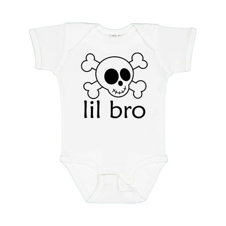 

Inktastic Little Bro Skull Gift Baby Boy Bodysuit