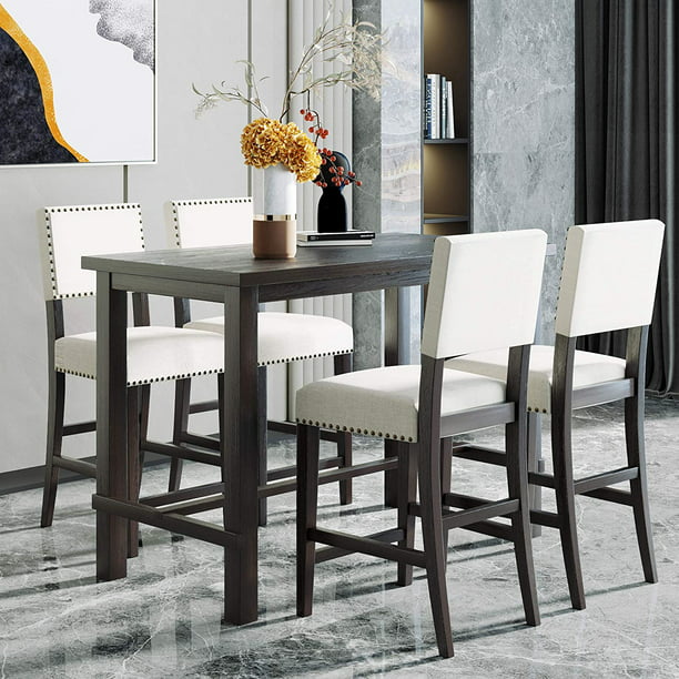 5 Piece Dining Table Set Counter Height, Bar Height Dining Room Chairs