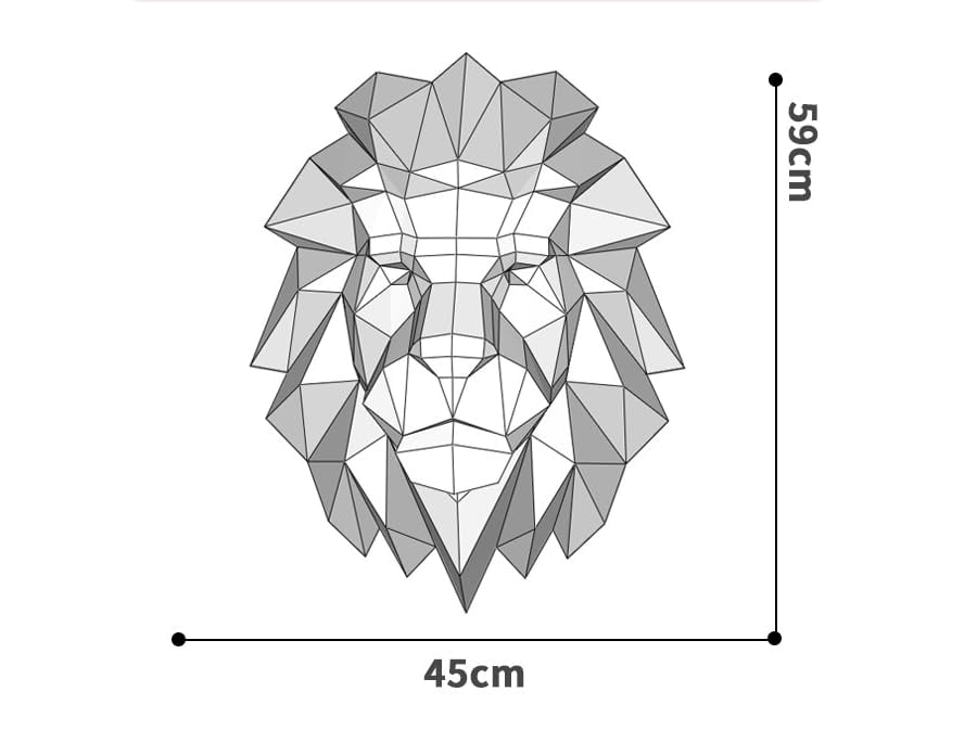 3D Paper Animals, DIY Papercraft, Lion Head 3D Origami Wall Decoration, Handmade Embellishment Birthday Gift