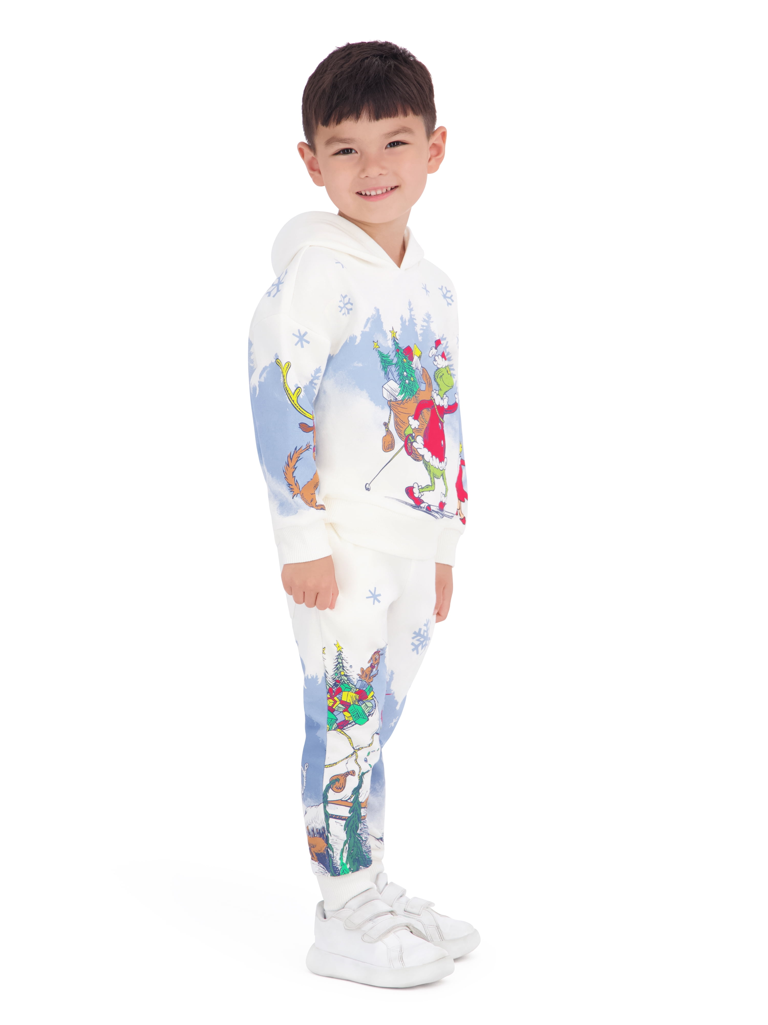 Dr. Seuss The Grinch Toddler Boy Ivory Hoodie and Jogger Set, Sizes 12M-5T