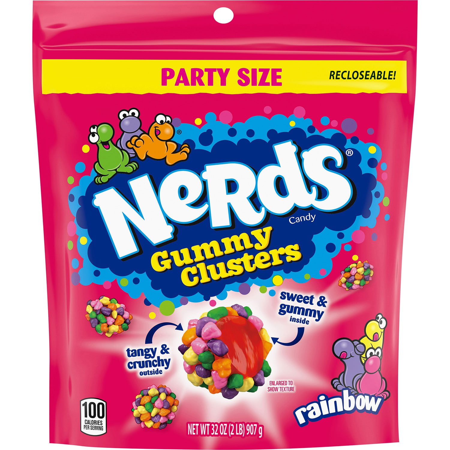 Nerds Gummy Clusters Candy, Party Size 32 oz. – Fruity, Tangy, Crunchy Sweet Treat