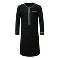 thumbnail image 1 of Styesk Chemises pour Hommes Robe Arabe Vêtements Musulmans pour Hommes Haut/chemise à Manches Longues Col Rond, 1 of 7