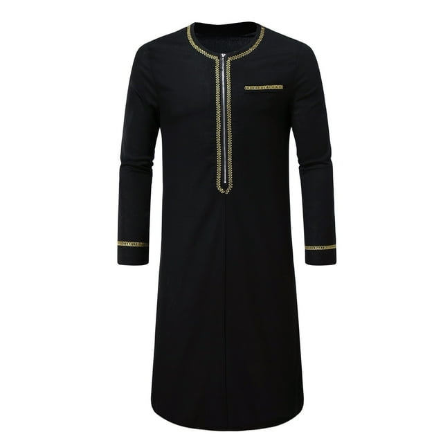 Styesk Mens Shirts Arab Robe Men's Muslim Clothing Long Sleeved Round Neck Top/shirt