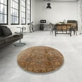 thumbnail image 4 of Ahgly Company Machine Washable Indoor Square Industrial Modern Light Brown Area Rugs, 4' Square, 4 of 7