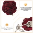 thumbnail image 2 of GOOHOCHY Broche de cristal, broche de flor, joyería, broche de rosa de metal, broche floral, 2 of 8