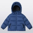 thumbnail image 2 of Staki Baby Toddler Boys Winter Coat Puffer Jacket Thicken Warm Fleece Outerwear with Hood Pocket for Kid Kids Jackets Boys 3T,4T,5T,6Y,7Y,8Y(Navy,5-6 Years), 2 of 8