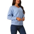thumbnail image 4 of INSPIRE CHIC Women's V Neck Long Sleeve Sweater Casual Loose Chunky Warm Pullover Sweater Top, 4 of 4