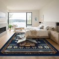 thumbnail image 3 of ODIKA 5' x 7' Machine Washable Non-Slip Area Rug, cabin geometric High Traffic Rug, Blue, 1007883, 3 of 7
