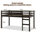 thumbnail image 6 of UHOMEPRO Twin Size Loft Bed, Solid Wood Loft Bed Frame with Wooden Slats, Modern Low Loft Bed for Boys Girls, No Box Spring Needed, Espresso, 6 of 8
