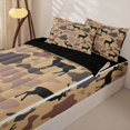 thumbnail image 3 of Erosebridal Rustic Camo Pattern Zipper Full Size Comforter Sets with Fitted Sheet and 2 Pillowcases,Deer Silhouette Print Zipper Bedding Set,Tan Brown Grey,Black Reversible, 3 of 6