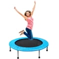 thumbnail image 1 of Gymax 38'' Folding Mini Trampoline Fitness Rebounder w/ Safety Pad Blue, 1 of 10