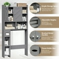 thumbnail image 3 of Walsunny Over the Toilet Storage Cabinets with Doors Side Shelves Toilet Paper Holder Stand Organizer Shelf Rack Space Saver above behind Toilet Freestanding for Bathroom Restroom Laundry Gray, 3 of 7