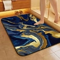 thumbnail image 5 of 1pc Blue and Gold Abstract Bathroom Rug Bathroom Decor and Accessories- Durable,Anti Slip,And Quick Drying,Suitable For Indoor/outdoor Use - Perfect For Bathrooms,Bedrooms,Kitchens, 5 of 9