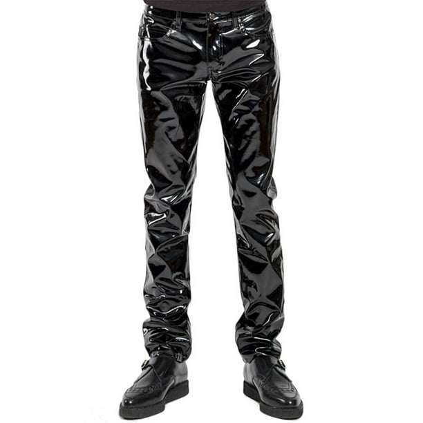 Patent black trousers sale