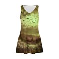 thumbnail image 4 of Vestido de Verano para las Mujeres Impresión de la Moda Bolsillo sin Mangas Cuello en V, Vestido Casual para la Playa Y Diario, 4 of 5