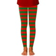 thumbnail image 3 of WhouRiu Toddler Girls Pants Christmas Holiday Elastic Waist Striped Leggings Child Comfy Party Autumn Trousers Red,Sized 4-5, 3 of 3