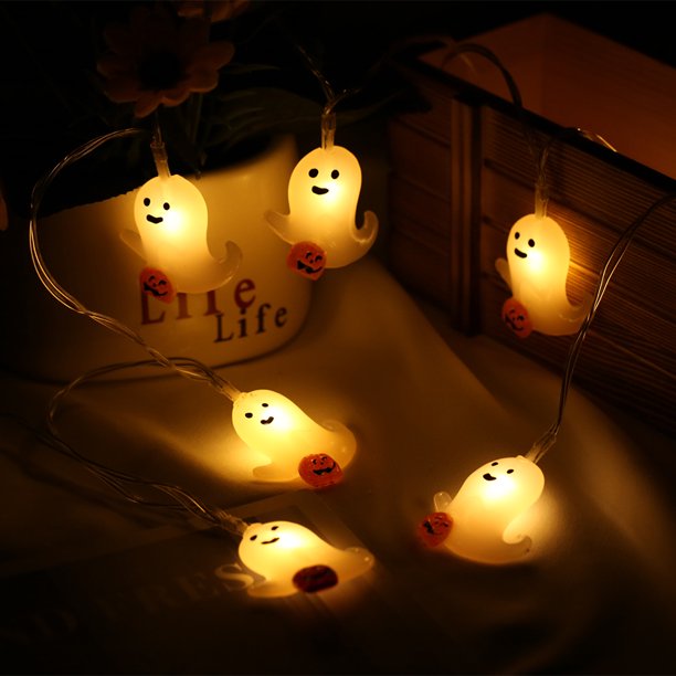 Lámpara Luces decorativas de 15 m luz de calavera ABS sin batería para decoración de ambiente de Halloween Ndcxsfigh Para estrenar