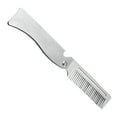 thumbnail image 2 of LAMIRO Stainless Steel Folding Beard Comb Portable Multifunction Anti Static Comb Pocket Comb For Men Mustache Styling Silver L, 2 of 7