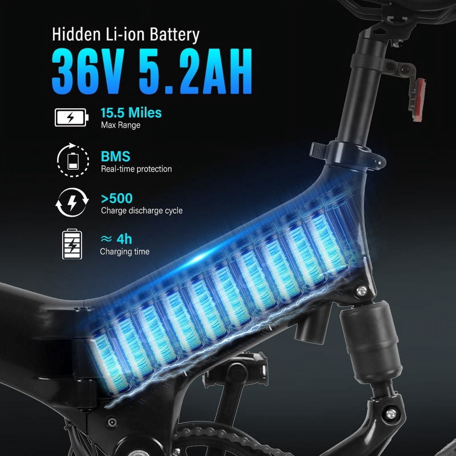 OneBot S7F Electric Bike for Adults Teens, 14" Magnesium Alloy Folding Electric Bicycle,Commuter City E-Bike with 350W Motor, Dual Disc Brakes, iF Design Award Winner