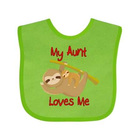 

Inktastic My Aunt Loves Me Sloth Gift Baby Boy or Baby Girl Bib