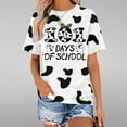 thumbnail image 2 of DeHolifer 101 Days of School Shirt for Women Dalmatian Dog Print Short Sleeve Crewneck T-shirt School Days Tee Tops White M, 2 of 5
