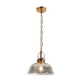 thumbnail image 3 of LNC Gold Dome Pendant Light with Ripple Glass Shade, Adjustable Height, E26 Socket, 3 of 14