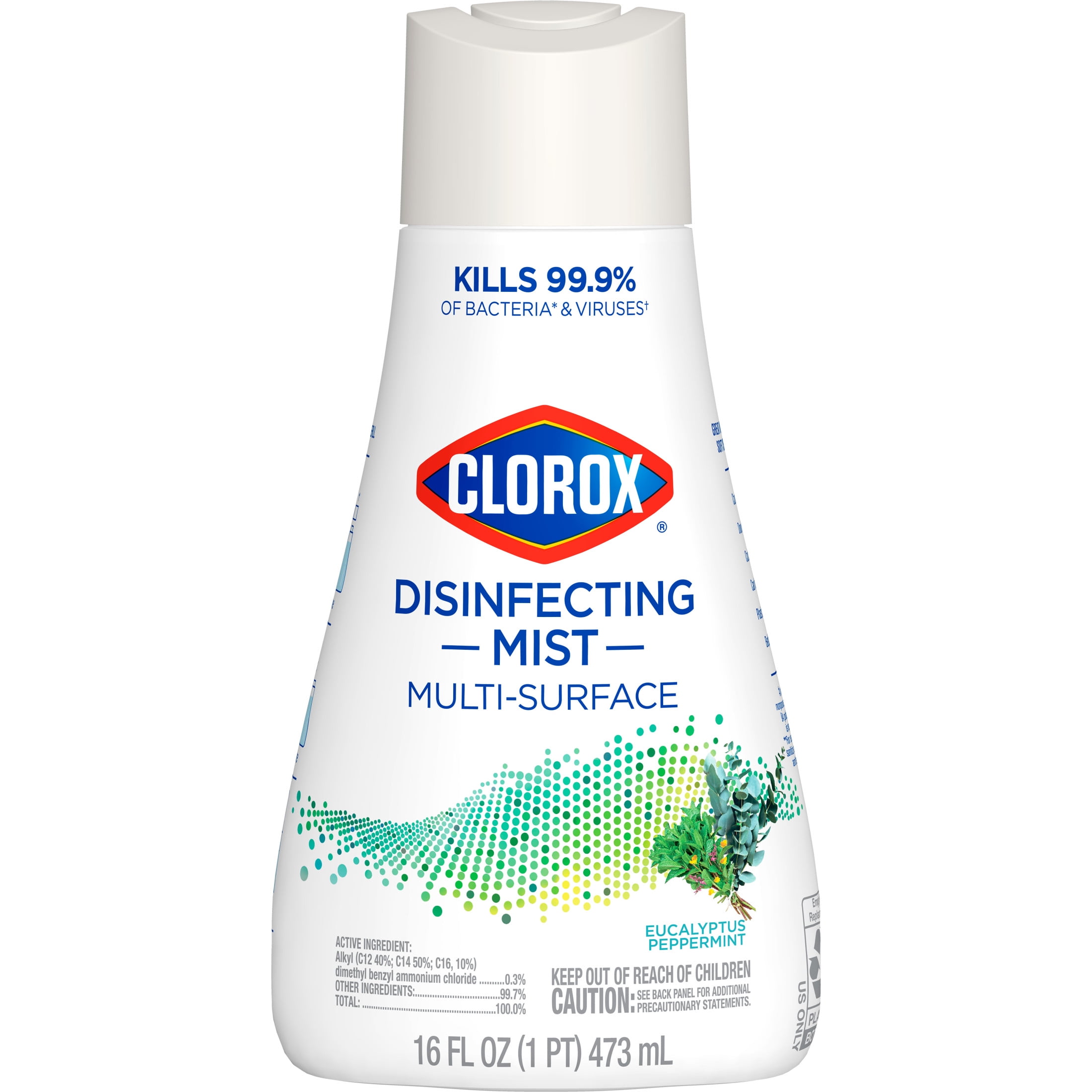 Clorox Disinfectant Mist Refill, Multi-Surface Spray, Eucalyptus Peppermint, 16 fl oz