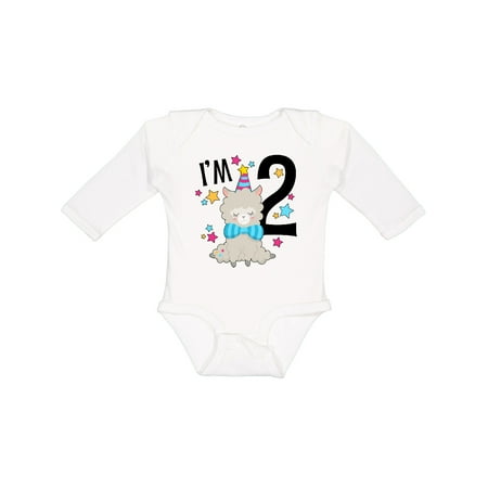 

Inktastic I m Two- cute llama second birthday Boys or Girls Long Sleeve Baby Bodysuit