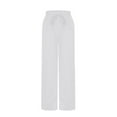 thumbnail image 6 of Women's Wide Leg Sweatpants Solid Color Stretch Straight Pants with Side Pockets Casual Loose High Waisted Workout Running Trousers, 6 of 8
