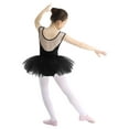 thumbnail image 3 of JanJean Kids Girls Sleeveless Mesh Splice Shoulder Straps Ballet Dance Tutu Dress for Stage Black 6, 3 of 7