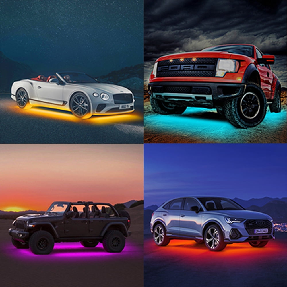 LED Strip Under Car Tube Underglow Underbody System Neon Light Kit