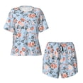 thumbnail image 5 of Wukai Rose Flowers Women's Pajama Set,Short-Sleeve Top and Shorts with Elastic Waistband and Pockets for Loungewear, Yoga, and Casual Wear-, 5 of 8