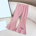 thumbnail image 3 of Fozruso Loose Long Pants for Girls Girls' Autumn Style Leggings Flared Pants Bow Tie Elastic Pants Toddler's Winter Pants Sizes 2-3 Years, 3 of 5