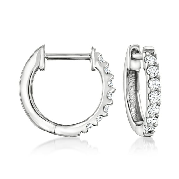 Ross-Simons 0.15 ct. t.w. Lab-Grown Diamond Hoop Earrings in Sterling Silver, Women's, Adult